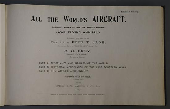 Janes - Janes All the Worlds Aircraft, oblong qto, cloth, London 1916